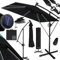 Produktbild: KESSER® Ampelschirm Holly Sonnenschirm Rechteckig mit und ohne LED Solar inkl. Abdeckung + Windsicherung mit Kurbel Kurbel-Schirm mit Ständer UV-Schutz Aluminium Wasserabweisend Ø350cm Gartenschirm