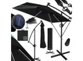 Produktbild: KESSER® Ampelschirm Holly Sonnenschirm Rechteckig mit und ohne LED Solar inkl. Abdeckung + Windsicherung mit Kurbel Kurbel-Schirm mit Ständer UV-Schutz Aluminium Wasserabweisend Ø350cm Gartenschirm