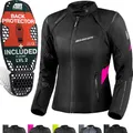 Produktbild: SHIMA RUSH Motorrad Jacke Damen mit Protektoren Textil | AIRFORCE Rückenprotektor | Wasserdicht Motorradjacke Sommer Motorradkombi Motorradhose Mesh Rosa (Pink, Frauen, Schutzjacken, Größe XL)