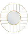 Produktbild: Runder Wandspiegel mit geomterischem Rahmen aus Metall 60 cm gold Glamour Hesdin