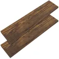 Produktbild: Casaria® 2X Wandregal Holz Dunkle Eiche Regal mit Halterung 15kg Tragkraft Hängeregal Küche Wohnzimmer Flur Wand Schweberegal Bücherregal Regalbrett Schwebend 110cm