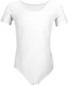 Produktbild: Aquarti Mädchen Gymnastikanzug Kurzarm Ballett Trikot, Farbe: Weiß, Größe: 116