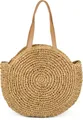 Produktbild: styleBREAKER Schultertasche Runde Flecht Schultertasche - Basttasche (1-tlg)