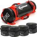 Produktbild: 20kg Profi Power Bag mit 4 Wasserdichten Kettlebell Gewichten 6 Griffe Sandbag