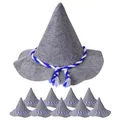 Produktbild: TE-Trend 10 Stück Seppelhut Filzhut - Blau-Weiße Kordel, Ideal für Oktoberfest, Volksfeste, Wiesn, Hüttengaudi, Trachtenhut als Herren Outfit grau