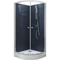 Produktbild: Komplettdusche Aurlane BLUE RIVER 85 x 85 x 195 cm silbergrau - Blau/Weiß
