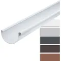 Produktbild: Dachrinne Kunststoff halbrund 200cm Regenrinnen pvc, einfache Steckmontage, Made in Germany - NW125 / 125mm, 1 Stück Weiß - Inefa