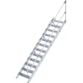 Produktbild: Alu-Treppe 45 Grad 12 Stufen B 800 mm lichte Höhe 2500 mm Ausladung 2761 mm,