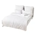 Produktbild: Traumschlaf Hotelbettwäsche • Kochfest & Chlorfest • Mako-Satin aus 100% Baumwolle • Weiß mit Streifen • Pflegeleicht & Atmungsaktiv • Kissenbezug einzeln 40x80 cm