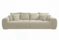 Produktbild: luma-home Big-Sofa 15173, XXL-Couch B306/T134/H86 cm, Liegefläche 120x240 cm mit Federkernpolsterung, viele Kissen, markante Steppungen, Cordstoff Beige Grau