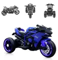 Produktbild: Moni Kinder Elektromotorrad Ninja, drei Kunststoffräder, LED-Beleuchtung, Mp3 blau