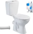 Produktbild: Stand-WC + Keramik-Spülkasten + Deckel Waagerecht Wand-Anschluss