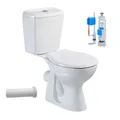 Produktbild: Stand WC Komplettset mit Spülkasten Softclose WC Sitz Wandabgang weiß modern