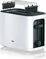 Produktbild: Braun Toaster 2-Scheiben HT 3010 WH | 1000 Watt | Auftaufunktion | Aufwärmfunktion | Brötchenaufsatz | Weiß