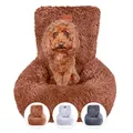 Produktbild: Wahre Tierliebe Hunde Autositz Fluffy inkl. Sicherheitsgurt - waschbarer Hundesitz Auto in schwarz/weiß für kleine, mittlere & große Hunde I Autositz Hund, Hundeautositz, Hund Auto, Hundebox