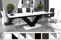 Produktbild: designimpex Esstisch Design Tisch HE-999 Weiß / Schwarz Hochglanz ausziehbar 160 bis 256 cm