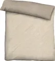 Produktbild: Biberna Melange-Flanell Bettwäsche uni, Größe 1x 135x200 cm + 1x 80x80 cm, natur