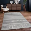 Produktbild: Paco Home Outdoor Teppich Flachgewebe Modern Boho-Style wetterfest & UV-beständig Ideal für Terrasse Balkon Wohnzimmer & Küche, Grösse:160x220 cm, Farbe:Grau 4