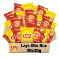 Produktbild: Lays Mini Chips Mix 20x35g – Salted & Red Paprika – Kleine Knabberpacks, ideal für unterwegs, Partys & Snackpausen – Praktischer Vorratspack