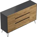Produktbild: Posseik Sideboard Industrial O 3 Schubladen 2 Türen 155 cm Grafit Eiche Front