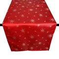 Produktbild: DecoHomeTextil Heimtextilmanufaktur Lurex Tischläufer Sterne Glitzer Weihnachten Christmas Rot Rechteckig 40 x 100 cm