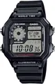 Produktbild: Casio World Time Digitale Herrenuhr AE-1200 Serie Internationales Modell, Schwarz Silber LCD AE-1200WH-1AV, Sport