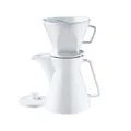 Produktbild: cilio Kaffeekanne mit Filter Vienna für 1 Liter Kaffee | 18 x 14 x 18 cm | Porzellan Kaffeefilter Größe 4 | Porzellan weiß | Pour Over Kaffeebereiter | Kaffeefilter wiederverwendbar
