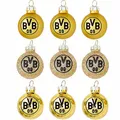 Produktbild: BVB Christbaumkugeln Mini 9er-Set Weihnachtsbaumkugeln Goldtöne BVB Fanartikel