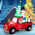 Produktbild: Weihnachtsdeko Aufblasbar Weihnachtsmann im Auto LED Schneemann Weihnachtsbaum