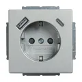 Produktbild: Busch-Jaeger 20 EUCB2USBAC-83 SCHUKO® USB-Steckdose, A/C future® linear, Alusilb