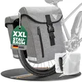 Produktbild: Grau Doppeltasche aus recyceltem Material I Fahrradtasche für Gepäckträger 36L