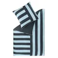 Produktbild: Esprit Bettwäsche 135x200 Baumwolle blau - Luxus Renforcé Bettwäsche Set 2teilig in Hotelqualität mit Reißverschluss - Streifen Muster - Bettdeckenbezug + Kopfkissenbezug 80x80cm - Öko-Tex