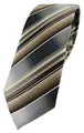Produktbild: TigerTie - schmale Designer Krawatte in braun beige silber anthrazit grau gestreift