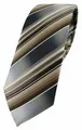 Produktbild: schmale TigerTie Designer Krawatte braun beige silber anthrazit grau gestreift