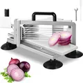 Produktbild: VEVOR Kommerzieller Tomatenschneider, 3/16 Zoll Tomatenschneider, Hochleistungs-Zwiebelschneider aus Edelstahl, Manueller Gemüseschneider, zum Schneiden von Tomaten, Gurken, Bananen