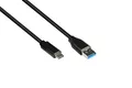 Produktbild: Good Connections USB 3.2 Gen.2 Kabel - 10GBit/s / 3A - Stecker A an USB-C™ Stecker - hochwertiger KUPFERLEITER - schwarz - 0,5m / 50 cm