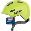 Produktbild: ABUS Kinderhelm Smiley 3.0 - Fahrradhelm mit tiefer Passform, kindergerechten Designs & Platz für einen Zopf - für Mädchen und Jungs - Gelb Glänzend, Größe M