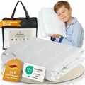 Produktbild: Lunova Gewichtsdecke Kinder 4 kg 135×200 cm – Baumwolle [35–45 kg] waschbar Therapiedecke Entspannungsdecke Weighted Blanket - Weiß