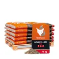 Produktbild: Holzpellets Red Palette 300 kg (20 x 15 kg) - 6mm Hartholz Pellets mit hohem Heizwert & geringem Ascheanteil - Premium Heizpellets als Sackware für Feuerrohr, Kamin, Ofen oder Grill