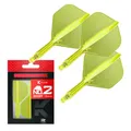 Produktbild: Target Darts K Flex Integrierter Dart-Flug und -Schaft, Nr. 2 Gelb (kurz) | 3er-Pack K-Flex - Nr. 2, Kflex Precision Moulded 2-In-1 Dart Flights and Dart Stem | Professionelles Dartzubehör