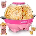 Produktbild: KESSER® Popcornmaschine: 800W Popcornmaker - 5,5l großer Inhalt, Antihaftbeschichtung, Deckel & Servierschale, für Öl/Butter/Zucker, Stille & S... - Rosa