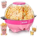 Produktbild: KESSER® Popcornmaschine Groß 800W | Popcorn-Maker 5,5l Inhalt mit Antihaftbeschichtung Deckel & Servierschale | für Öl Butter Zucker Stille & Schnelle inkl. Mess-&Popcornbecher abnehmbarer Heizfläche