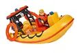 Produktbild: Simba 109251047 - Feuerwehrmann Sam Neptune Boot, mit Penny Figur im Tauchoutfit, mit Geheimfach und mechanischer Seilwinde, schwimmt auf dem Wasser, 20cm, für Kinder ab 3 Jahren, Gelb, Orange