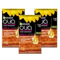 Produktbild: Garnier Olia Dauerhafte Haarfarbe ohne Ammoniak, Mit pflegenden und natürlichen Ölen, Vollständige Grauhaarabdeckung, Permanente Coloration, Nr. 7.4 Intensives Kupfer, 3 x 1 Stück