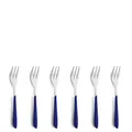 Produktbild: Kuppels PRISMA Kuchengabel-Besteck Set aus 18/0 Edelstahl, 6-teilig, für 6 Personen, hochwertige Kunststoffgriffschalen in Indigoblau, rostfrei & spülmaschinenfest
