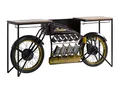 Produktbild: Woodkings Motorrad Bar Indian Black I Hausbar I Konsolentisch mit Flaschenregal I Bartisch I Tresen Motorbike I Theke I Buffettisch I Weinregal