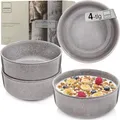 Produktbild: Sänger Kairo Mondgrau | Steingut Schüssel Set 4 teilig, Müslischalen für 4 Personen, Schalen, kratz- mikrowellen- spülmaschinenfest, Kleine Schüsseln Dunkelgrau Schalen 800 ml | VALUE COLLECTION