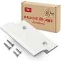Produktbild: LouMaxx Balkontürgriff außen – Robuster Terrassentür Griff aus Aluminium - Wetterfester, langlebiger Türgriff Pulverbeschichtet in Weiß inkl. Montagematerial