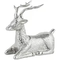 Produktbild: Weihnachtsdeko Hirsch Silber 19cm Handgefertigte Dekofigur aus Aluminium