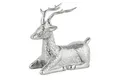 Produktbild: Marrakesch Orient & Mediterran Interior Dekofigur Weihnachtsdeko Hirsch Silber 19cm Handarbeit Dekofigur aus Aluminium (1 St), Handarbeit